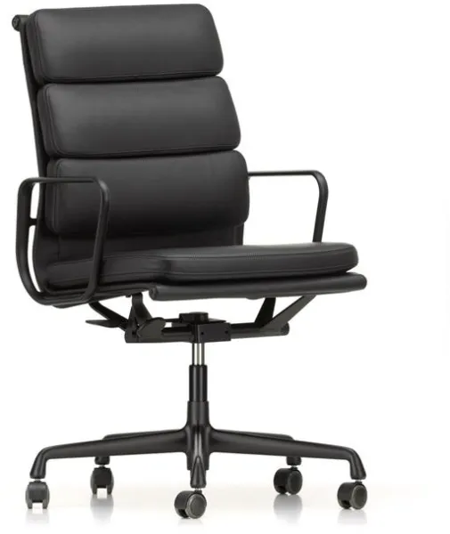 Vitra Soft Pad EA 219 Kontorstol Med Swivel & Høj Ryg Nero